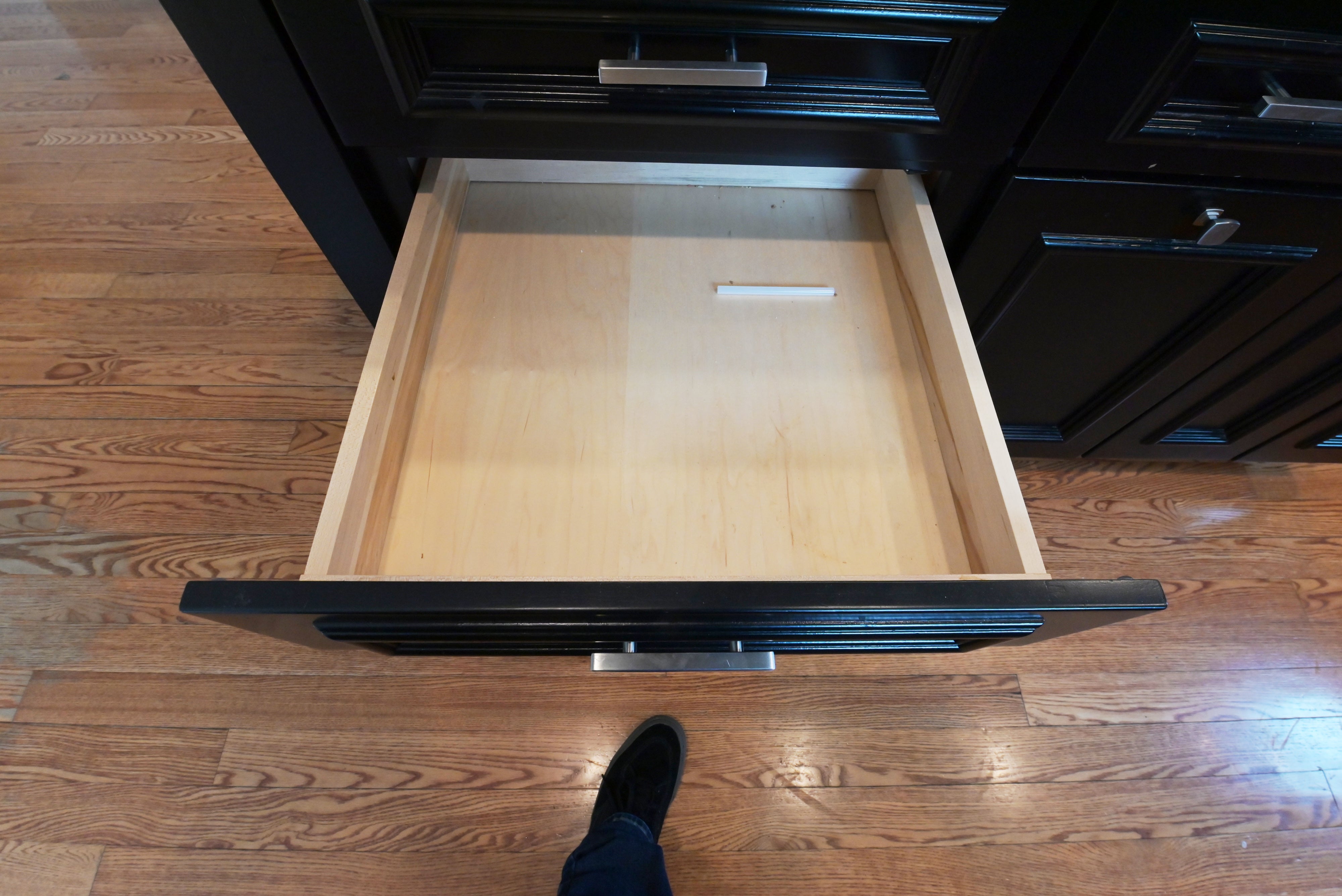 "The Onyx" Transitional Jet Black Kitchen with Island & Appliances