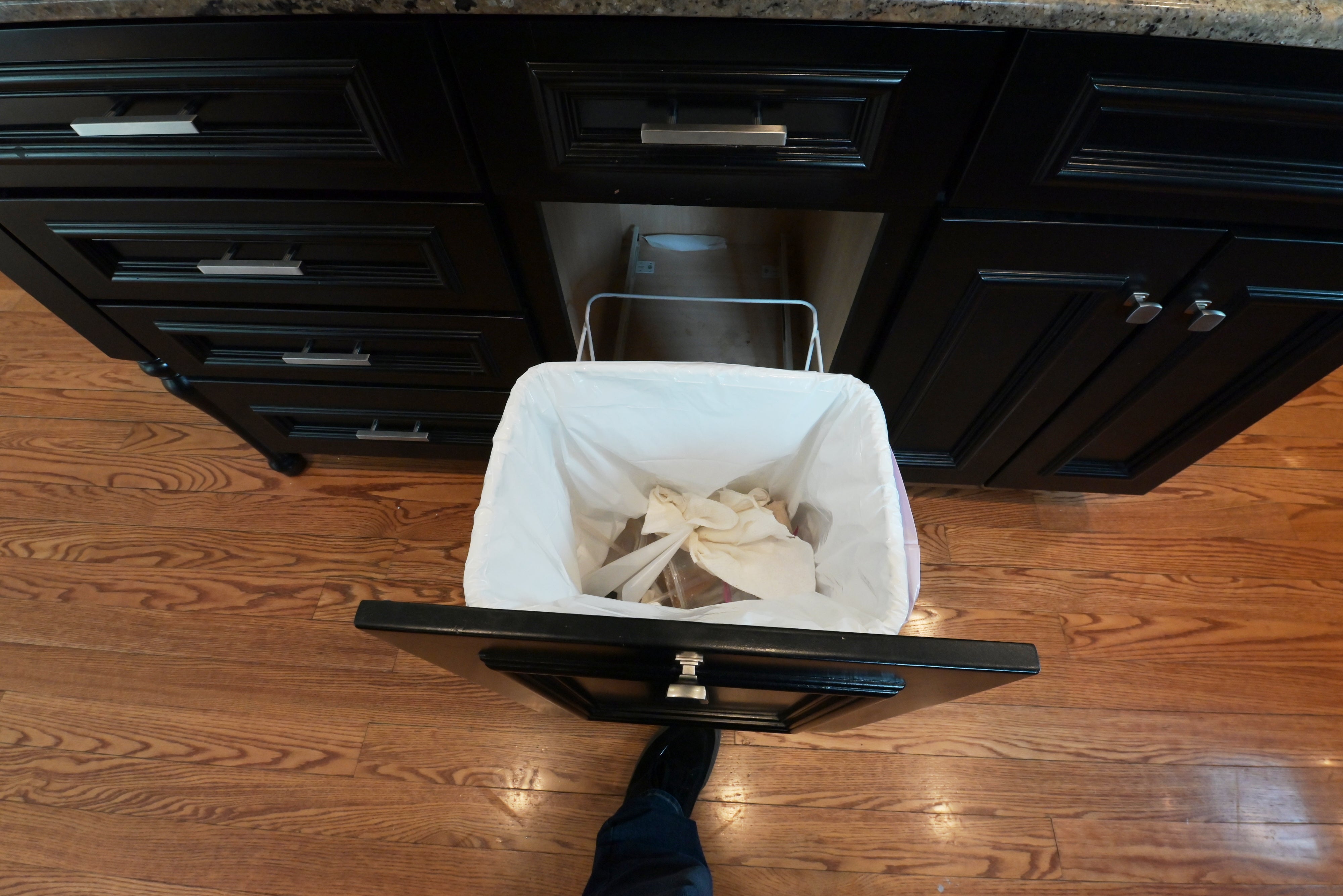 "The Onyx" Transitional Jet Black Kitchen with Island & Appliances