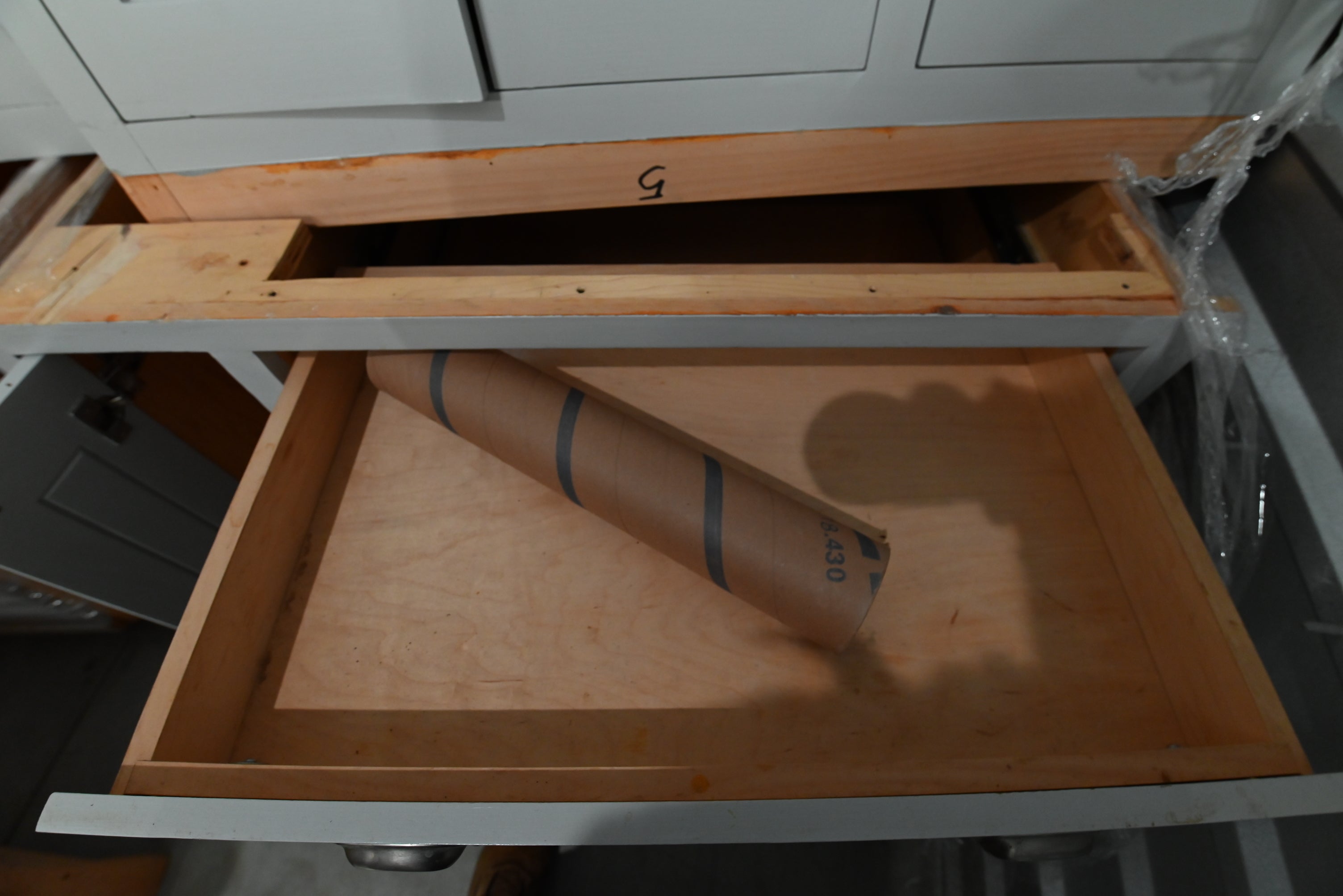 Traditional Grey Kitchen with Island and Wood Countertops