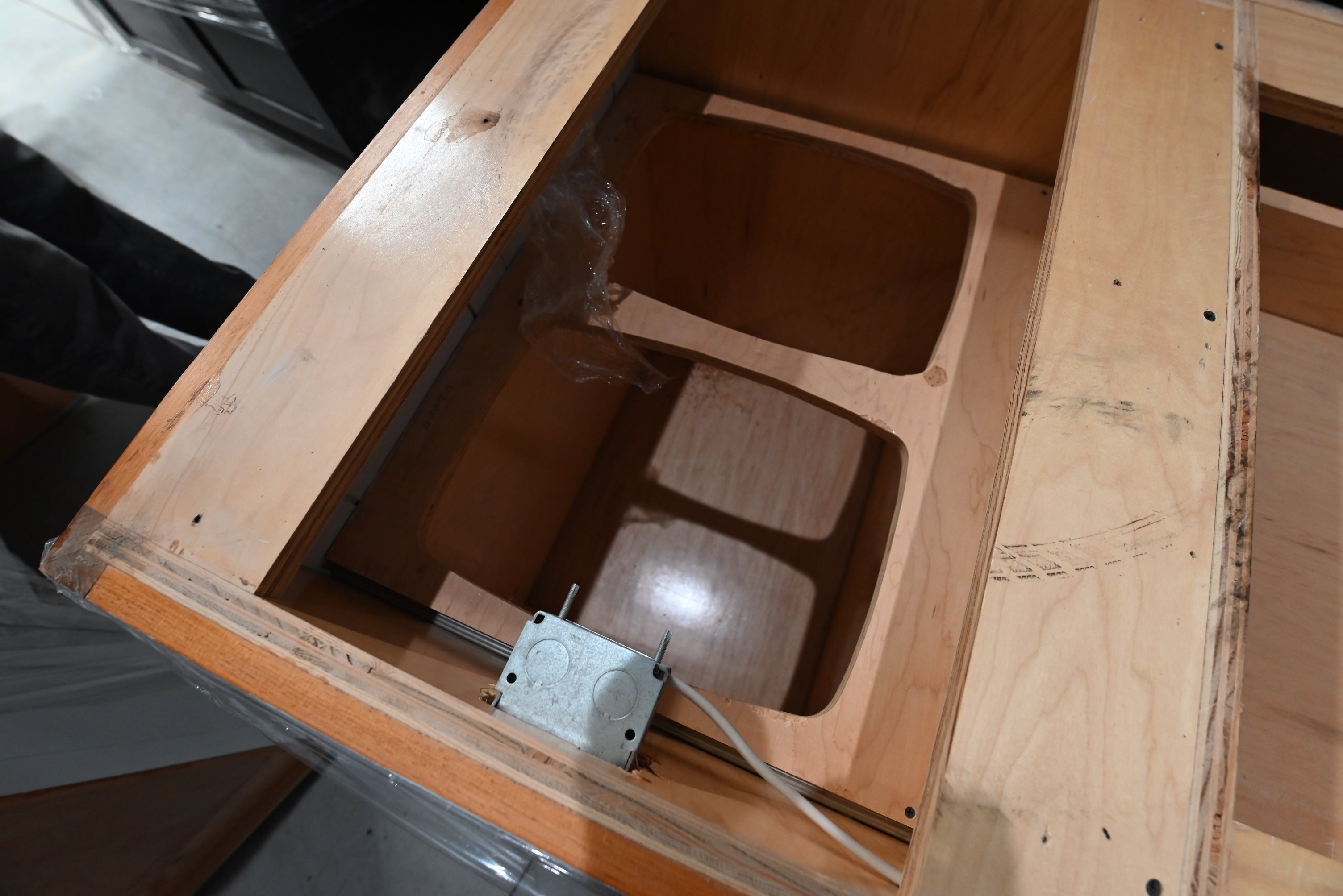 Traditional Grey Kitchen with Island and Wood Countertops