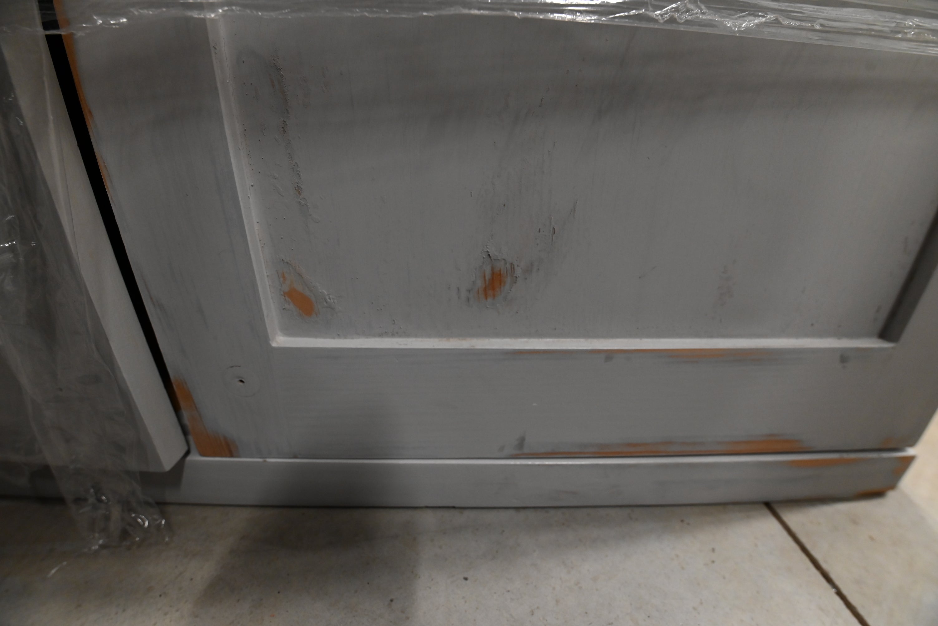 Traditional Grey Kitchen with Island and Wood Countertops