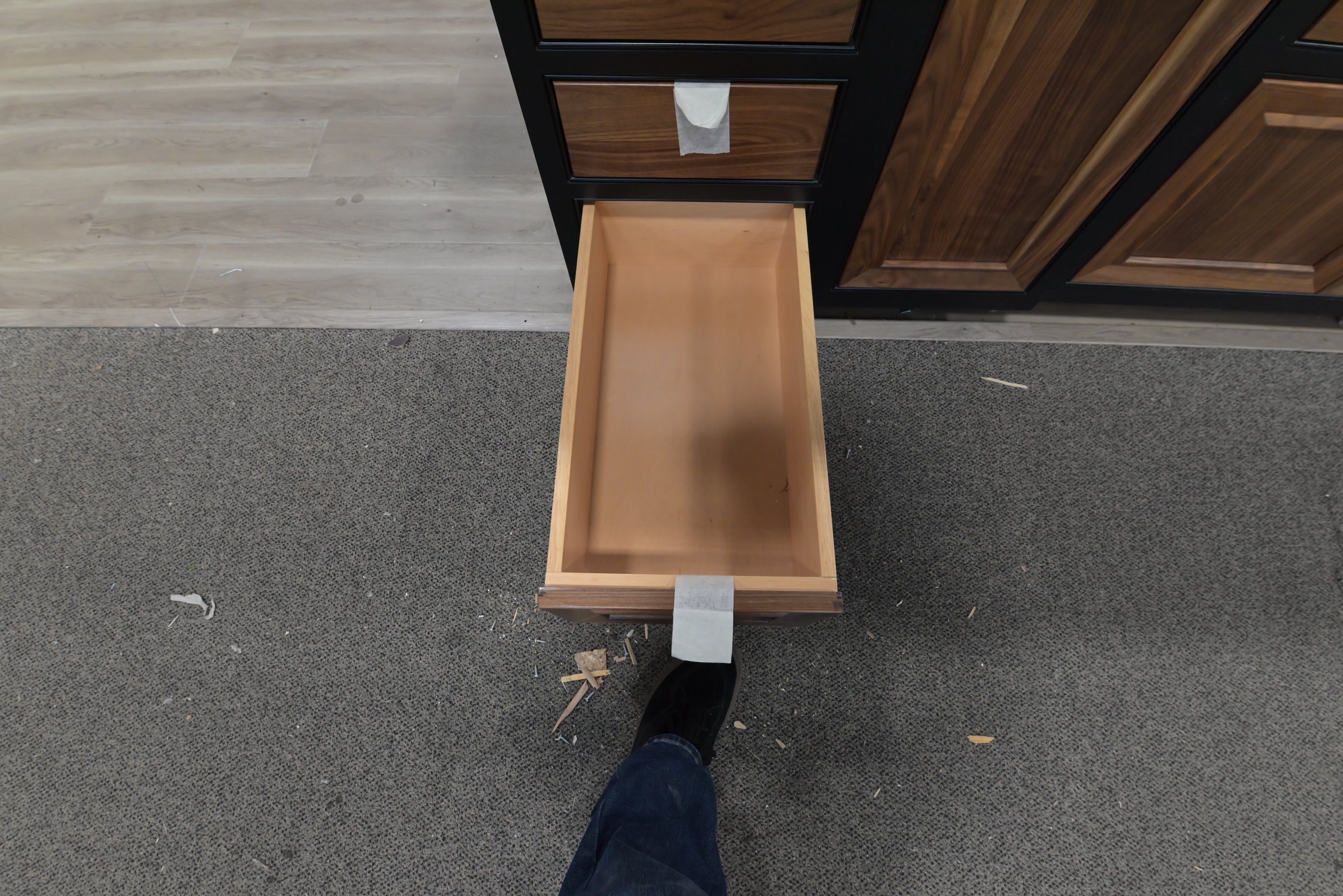 Omega Natural Wood and Black Island with Seating Room