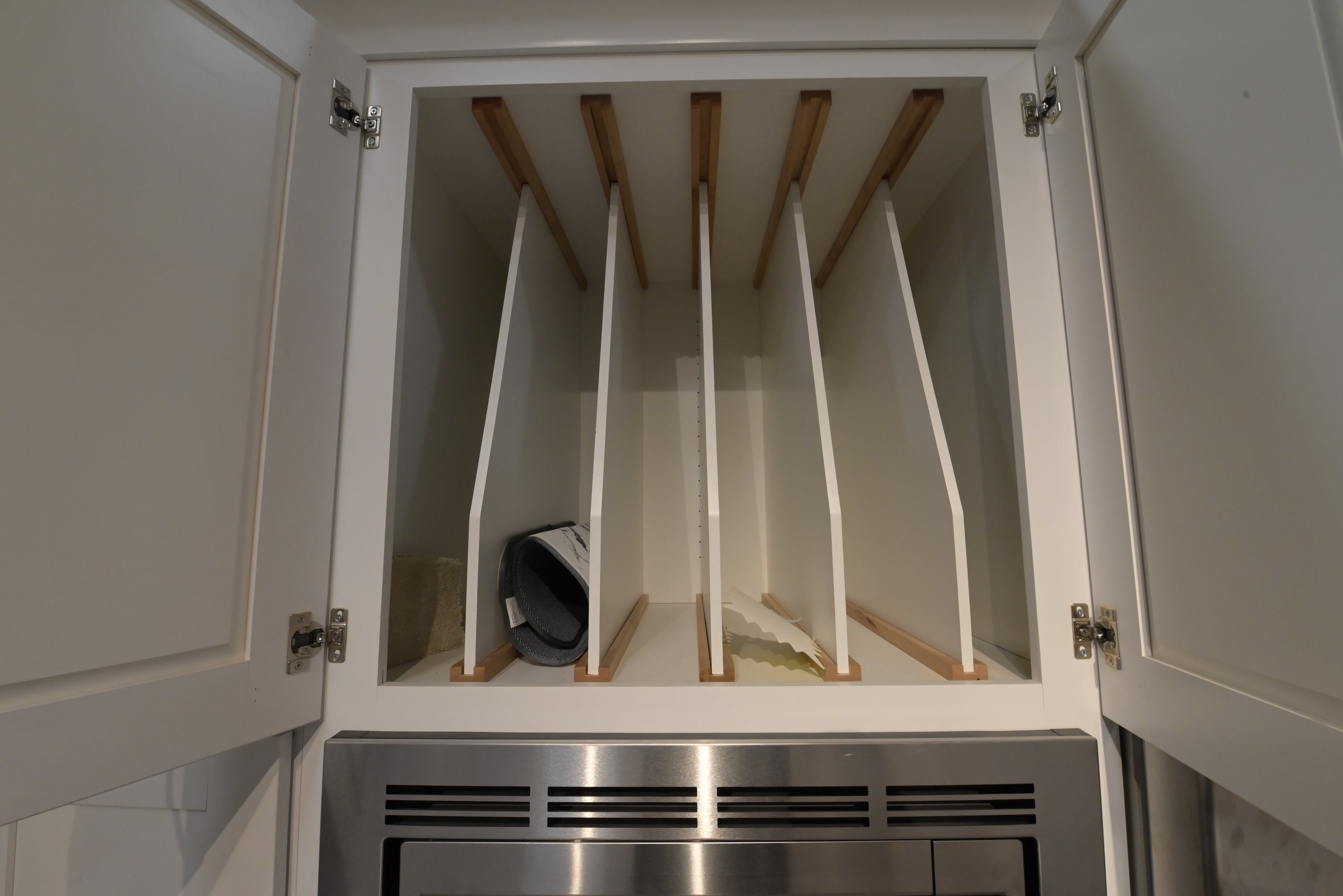 "The Brentwood" Transitional White & Wood Kitchen with Island & Appliances