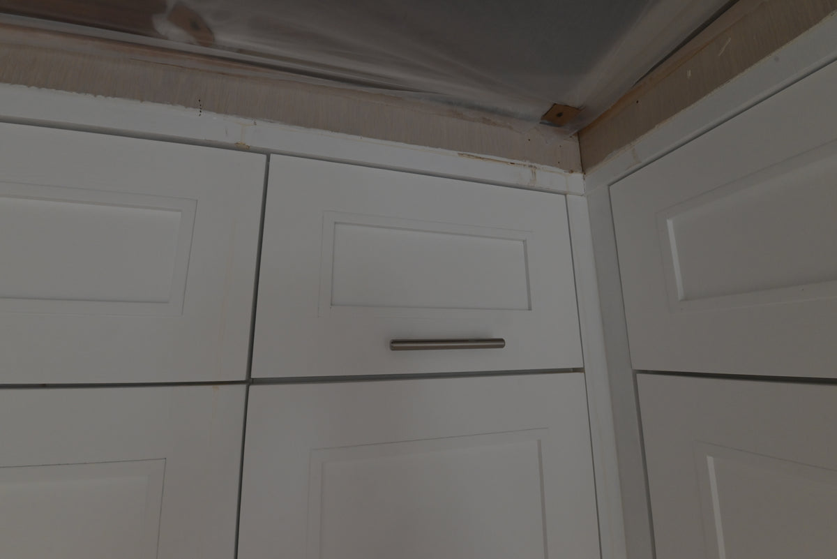 "The Roxbury" Transitional White Kitchen with Island & Sub-Zero Refrigerator