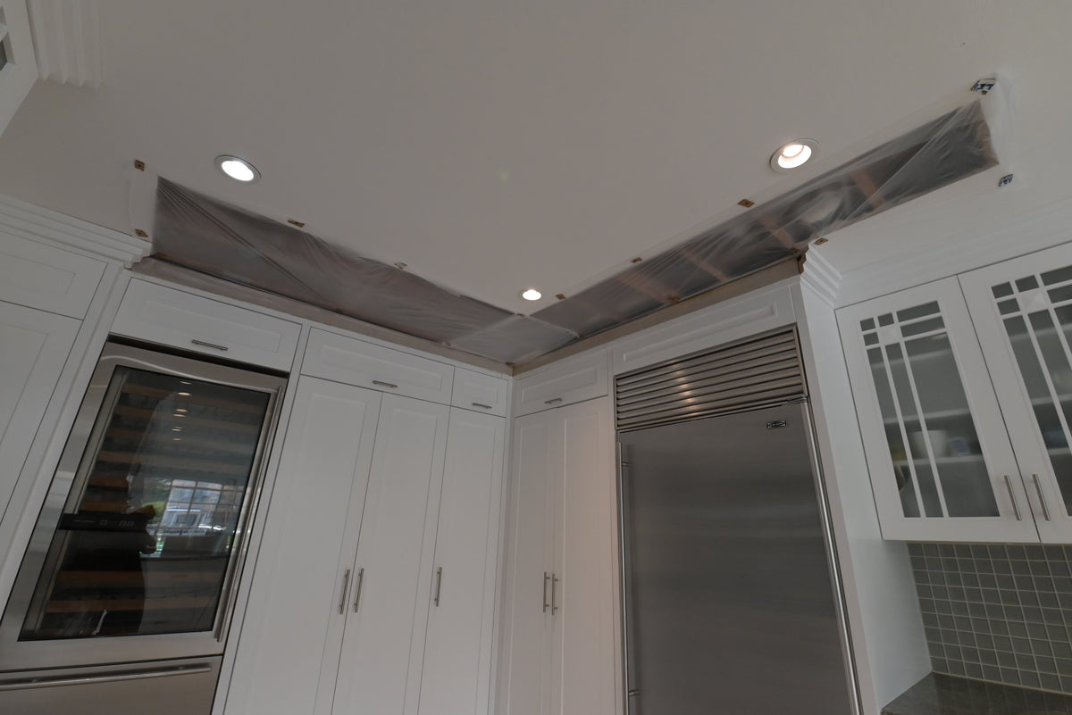 "The Roxbury" Transitional White Kitchen with Island & Sub-Zero Refrigerator