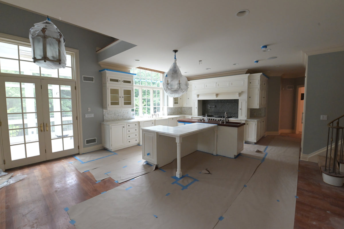 "The Clair" Transitional White Solid Wood Kitchen with Island