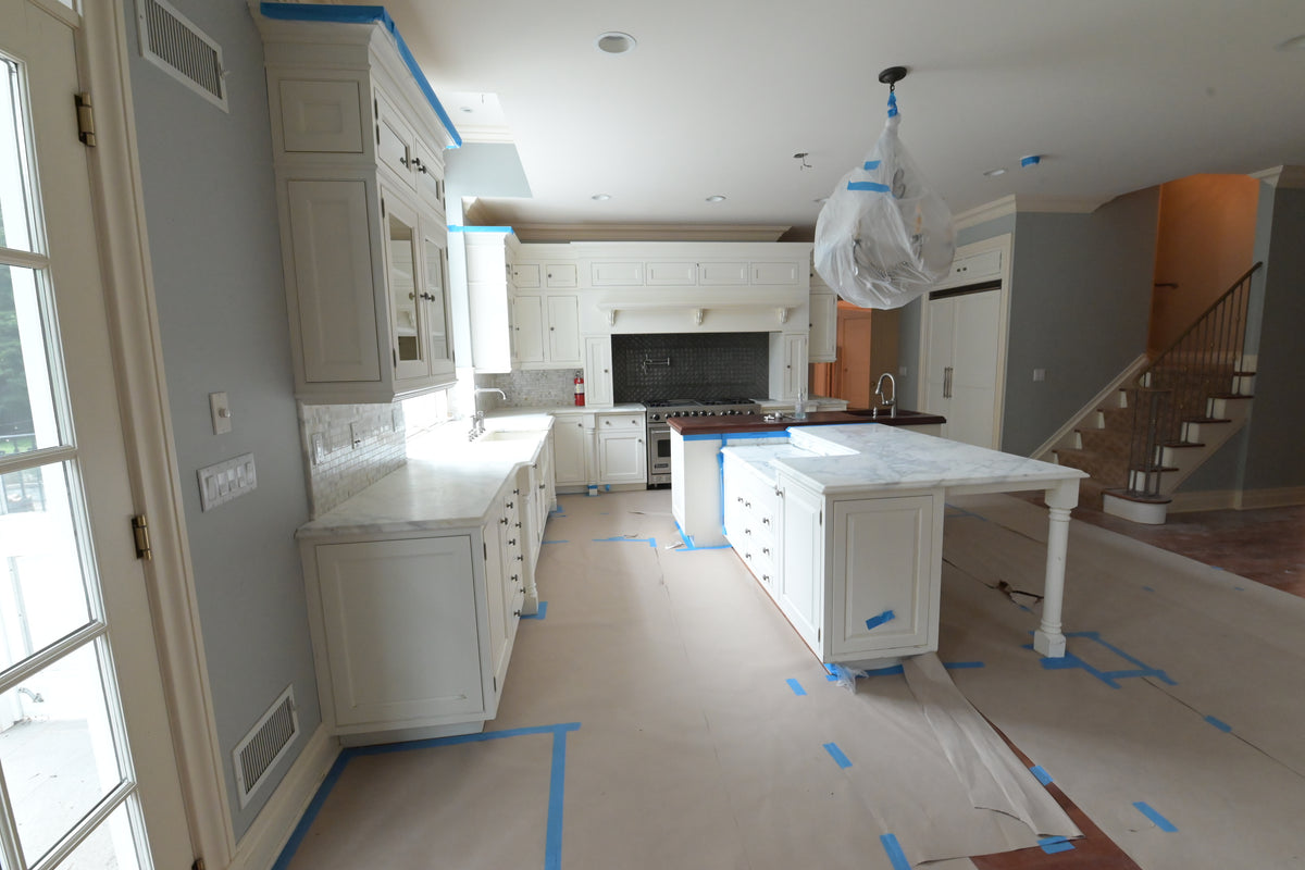 "The Clair" Transitional White Solid Wood Kitchen with Island