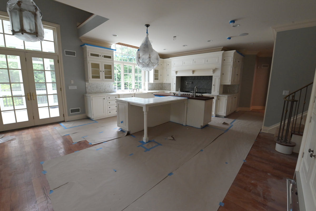 "The Clair" Transitional White Solid Wood Kitchen with Island