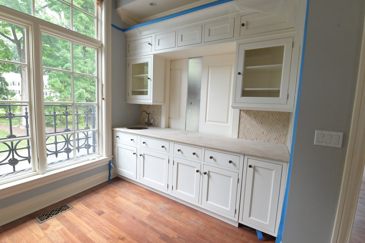 "The Clair" Transitional White Solid Wood Wet Bar