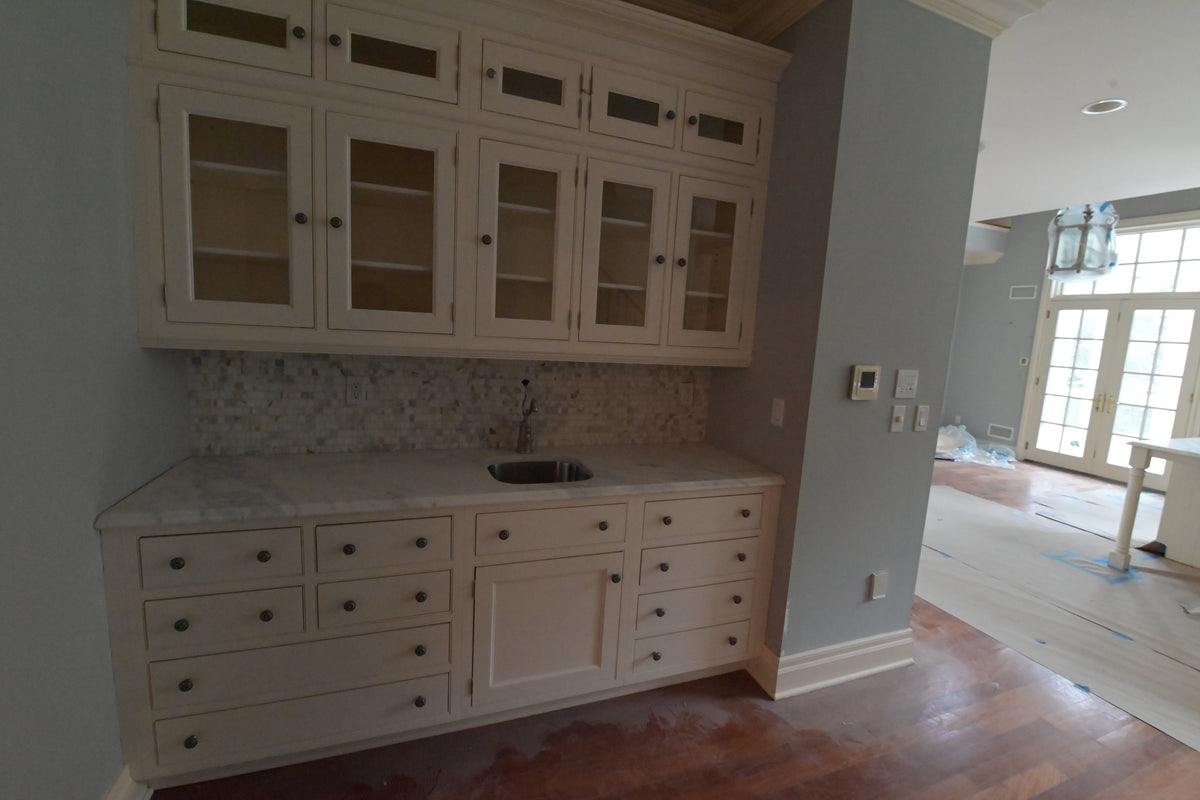 "The Clair" Transitional White Solid Wood Pantry Wall