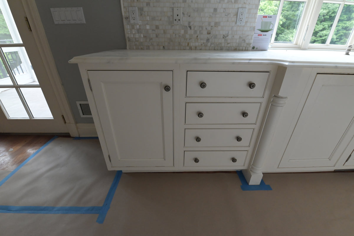 "The Clair" Transitional White Solid Wood Kitchen with Island