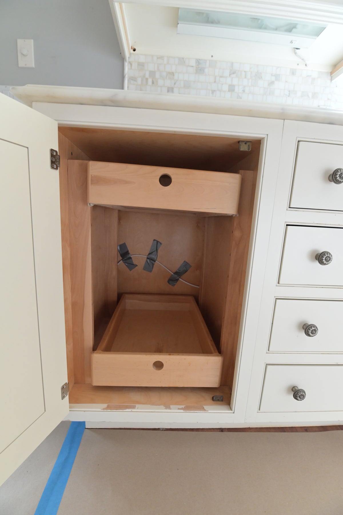 "The Clair" Transitional White Solid Wood Kitchen with Island