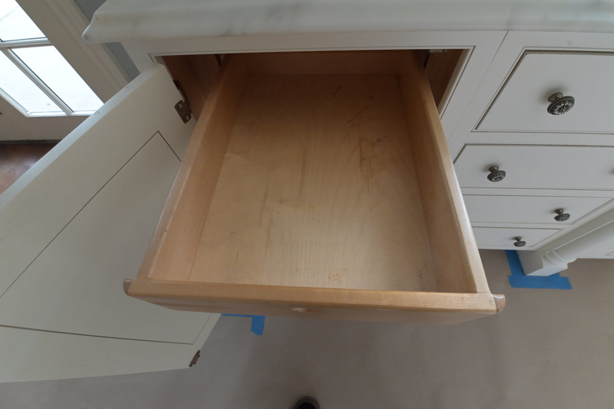 "The Clair" Transitional White Solid Wood Kitchen with Island