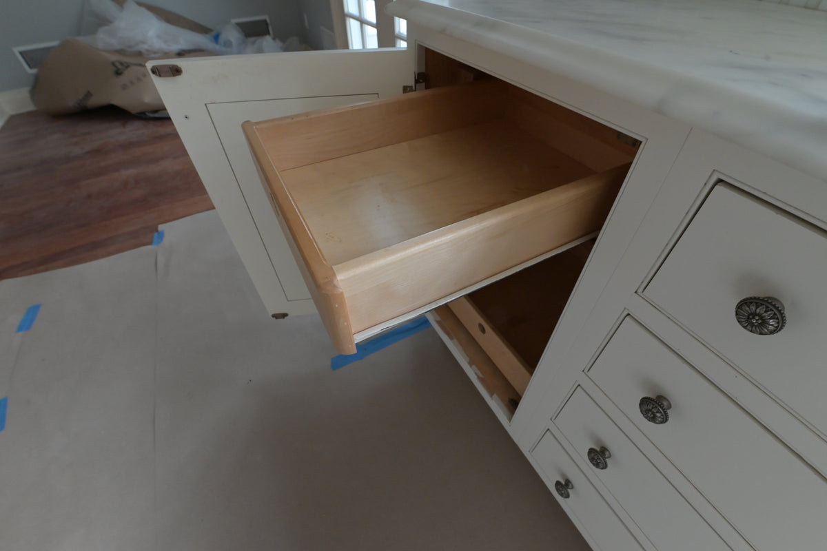 "The Clair" Transitional White Solid Wood Kitchen with Island