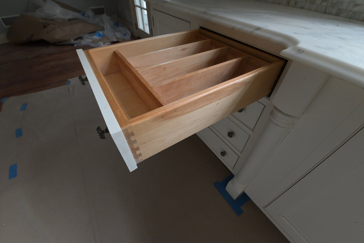 "The Clair" Transitional White Solid Wood Kitchen with Island