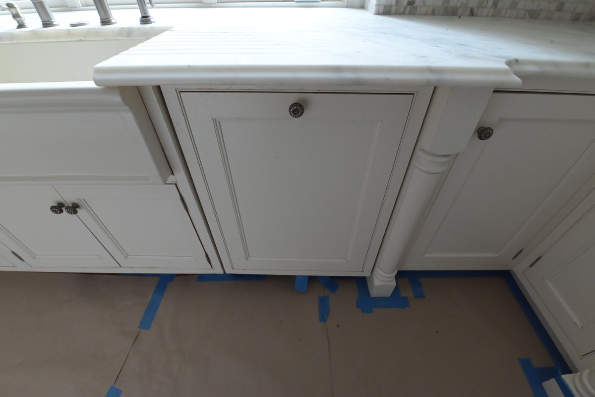 "The Clair" Transitional White Solid Wood Kitchen with Island