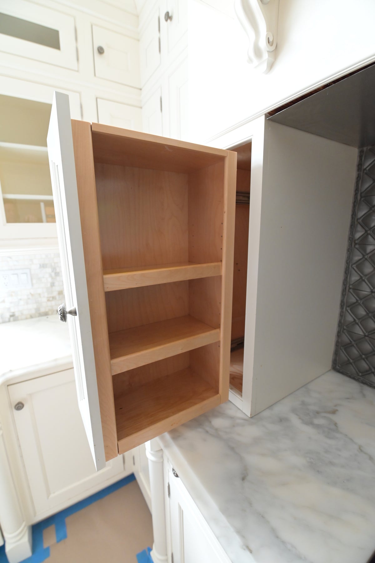 "The Clair" Transitional White Solid Wood Kitchen with Island