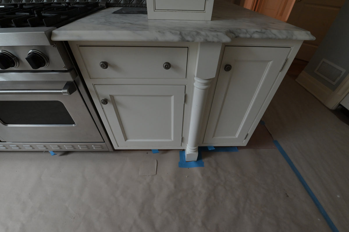 "The Clair" Transitional White Solid Wood Kitchen with Island