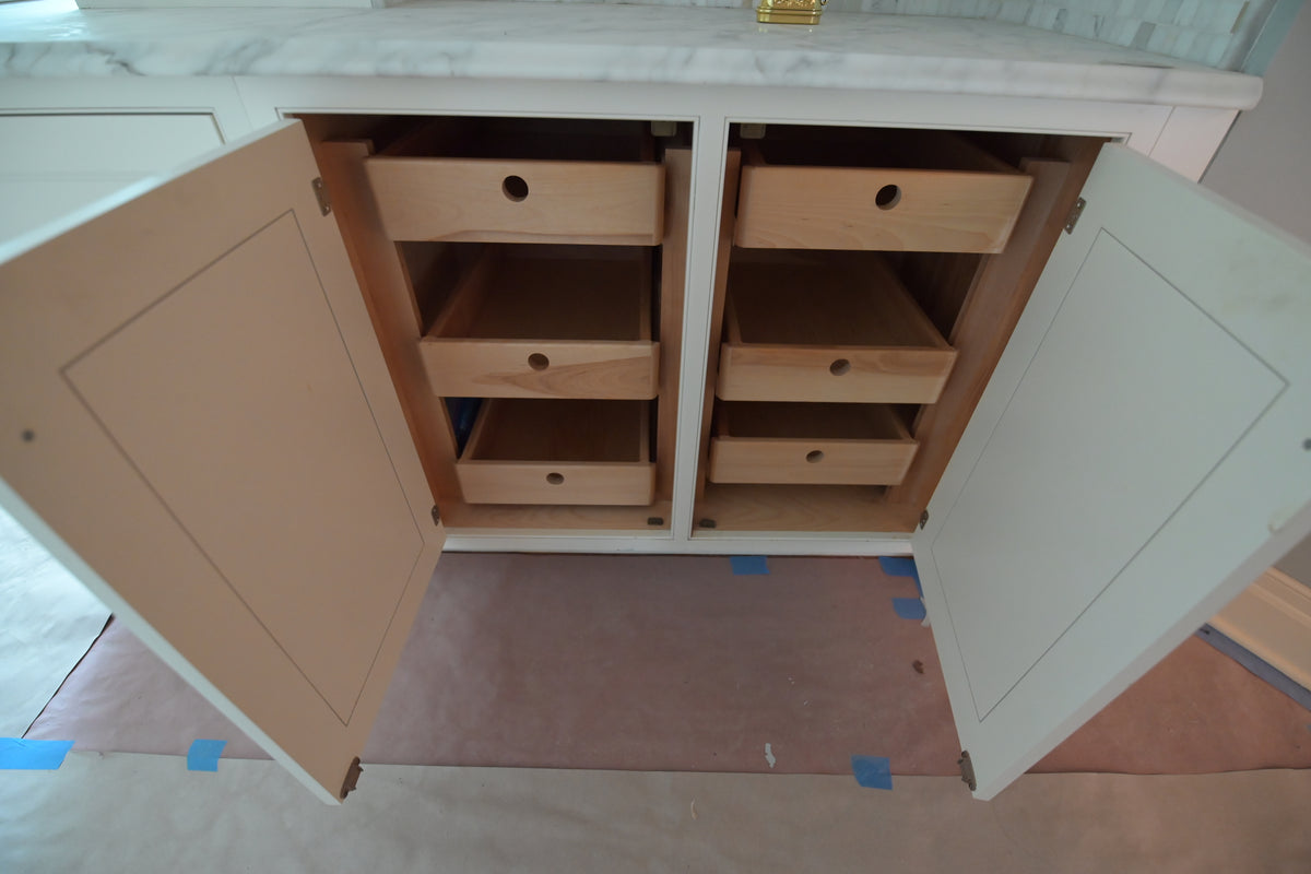"The Clair" Transitional White Solid Wood Kitchen with Island