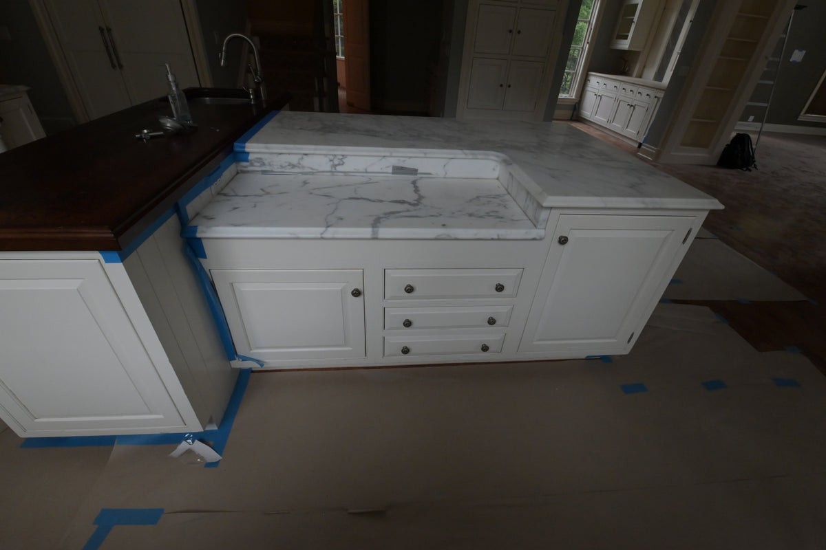 "The Clair" Transitional White Solid Wood Kitchen with Island