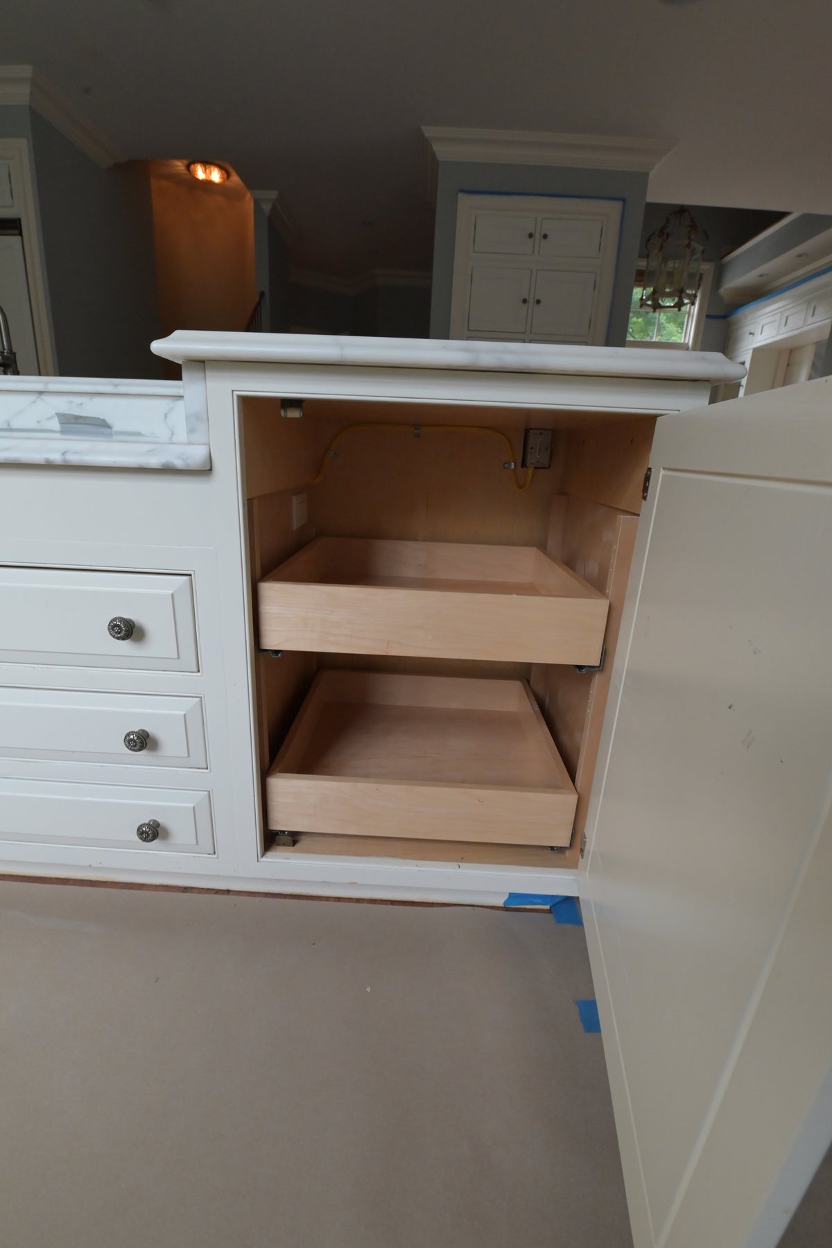 "The Clair" Transitional White Solid Wood Kitchen with Island