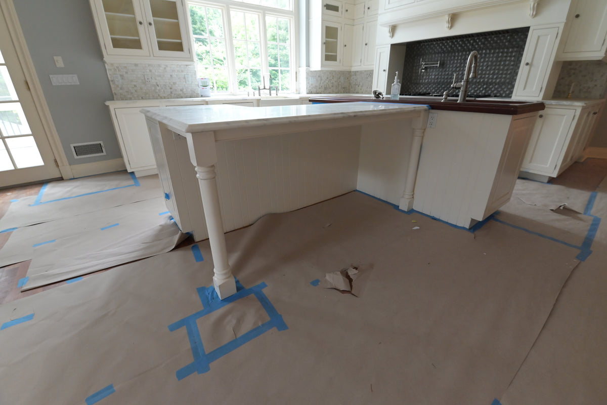 "The Clair" Transitional White Solid Wood Kitchen with Island