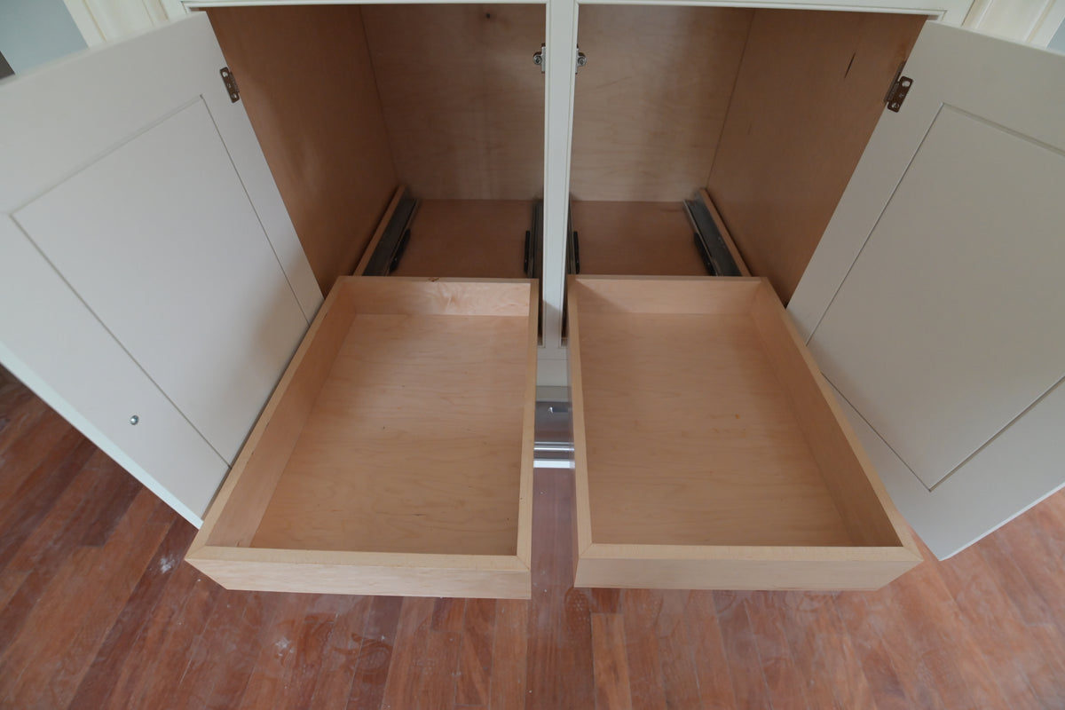 "The Clair" Transitional White Solid Wood Kitchen with Island