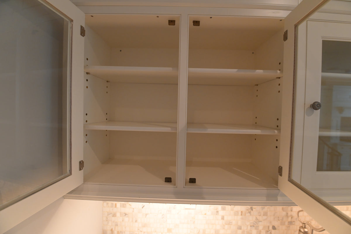 "The Clair" Transitional White Solid Wood Pantry Wall