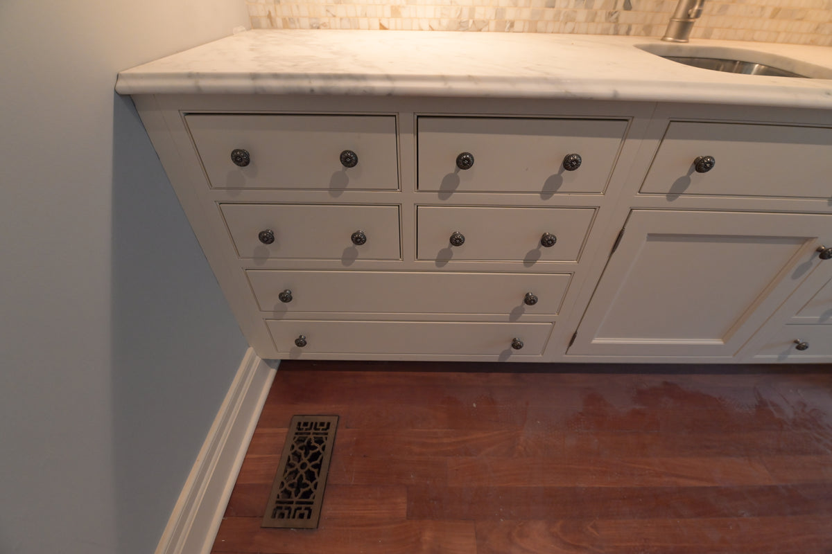"The Clair" Transitional White Solid Wood Pantry Wall