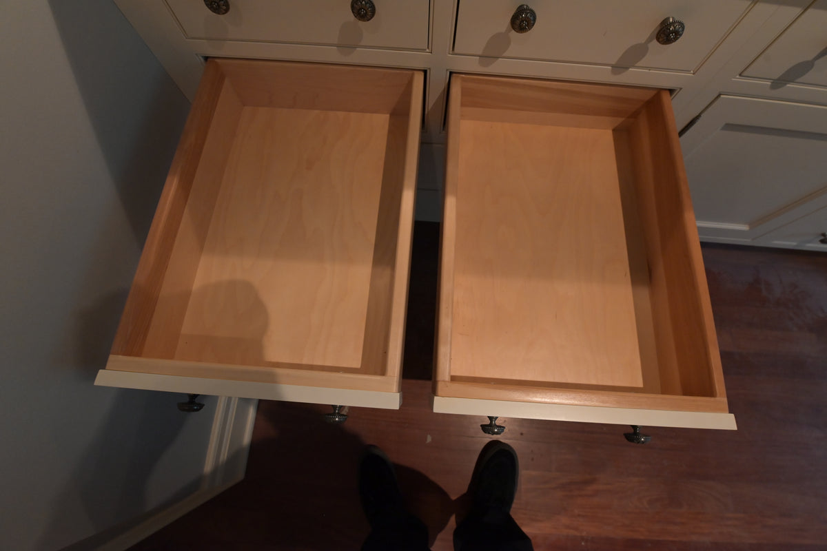 "The Clair" Transitional White Solid Wood Pantry Wall