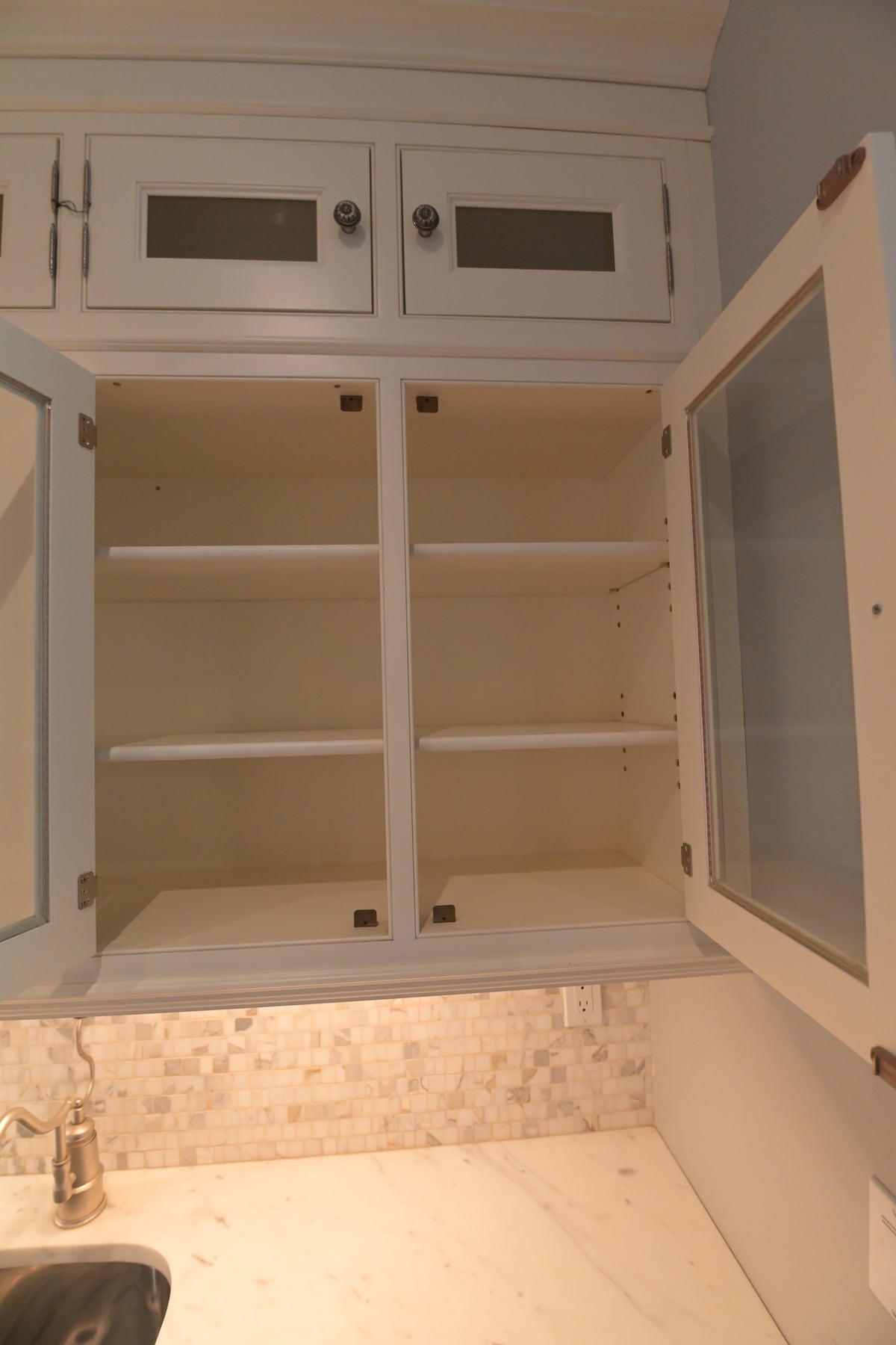 "The Clair" Transitional White Solid Wood Pantry Wall