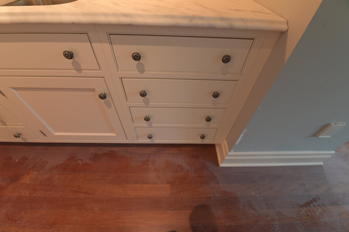 "The Clair" Transitional White Solid Wood Pantry Wall