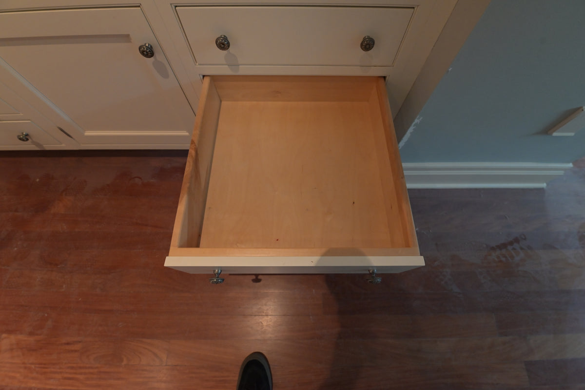 "The Clair" Transitional White Solid Wood Pantry Wall