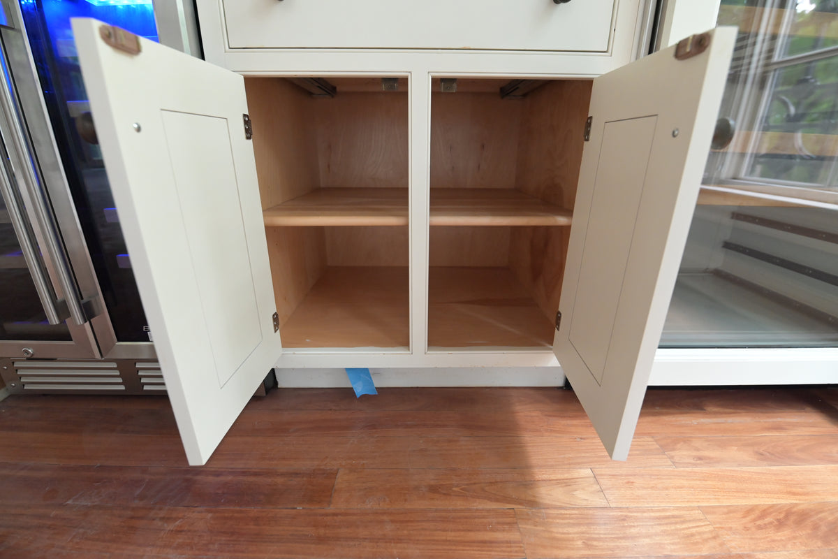 "The Clair" Transitional White Solid Wood Wet Bar