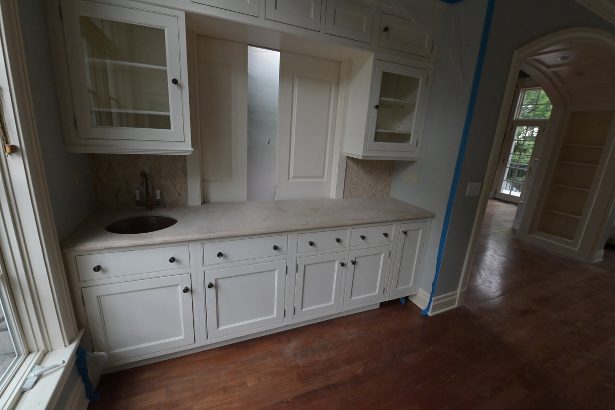 "The Clair" Transitional White Solid Wood Wet Bar