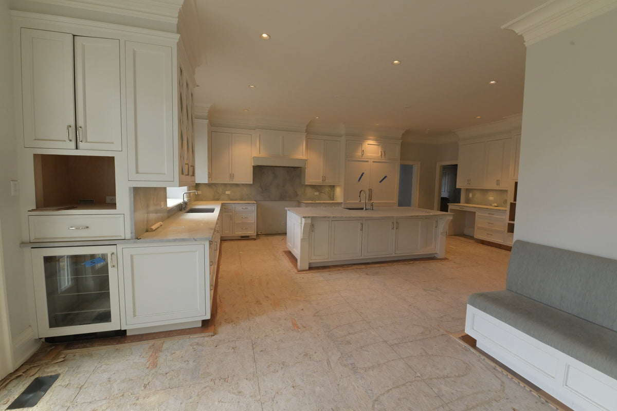 "The Blenheim" Transitional White Kitchen with Island & Sub-Zero Refrigerators