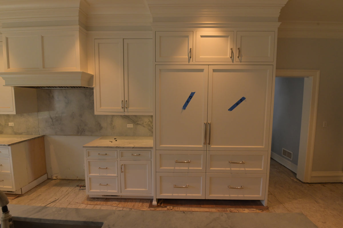 "The Blenheim" Transitional White Kitchen with Island & Sub-Zero Refrigerators