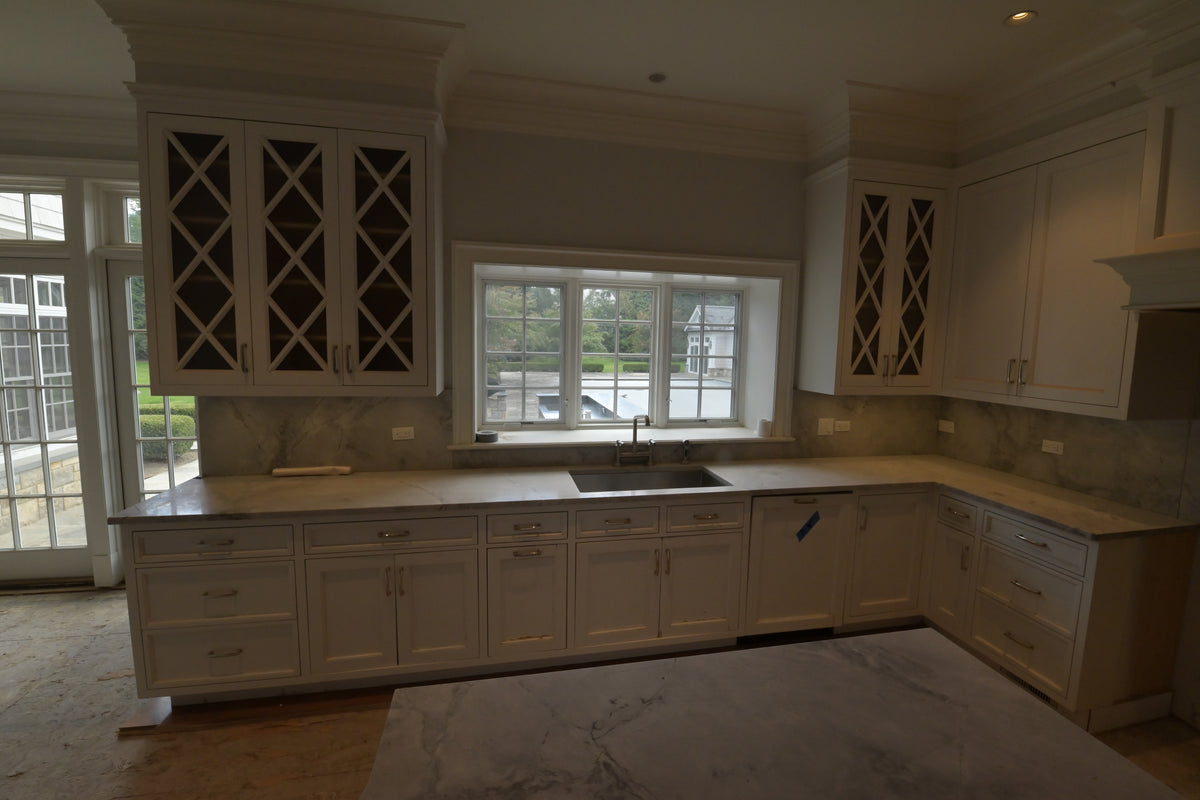 "The Blenheim" Transitional White Kitchen with Island & Sub-Zero Refrigerators