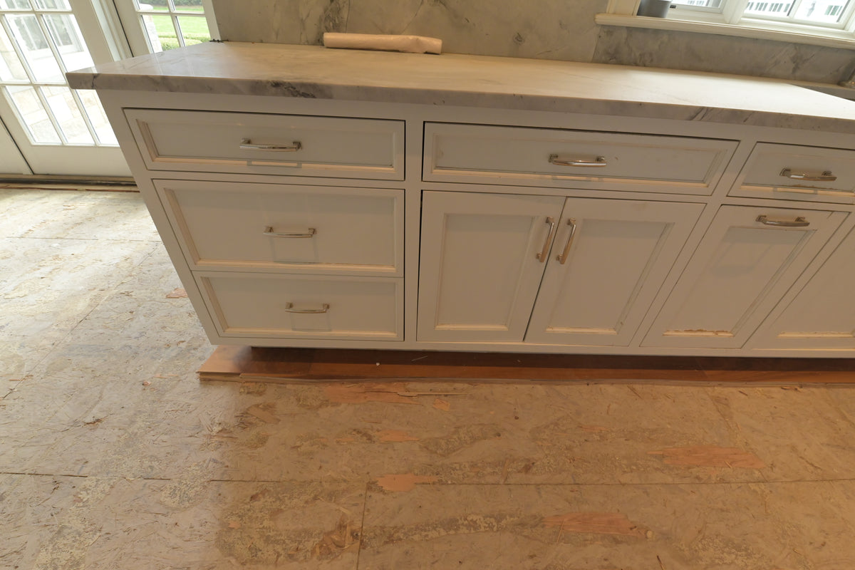 "The Blenheim" Transitional White Kitchen with Island & Sub-Zero Refrigerators