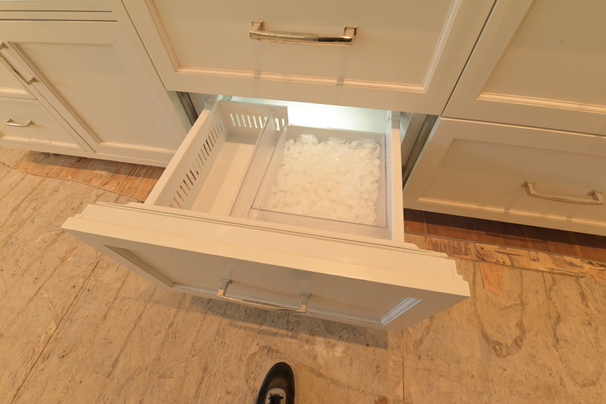 "The Blenheim" Transitional White Kitchen with Island & Sub-Zero Refrigerators