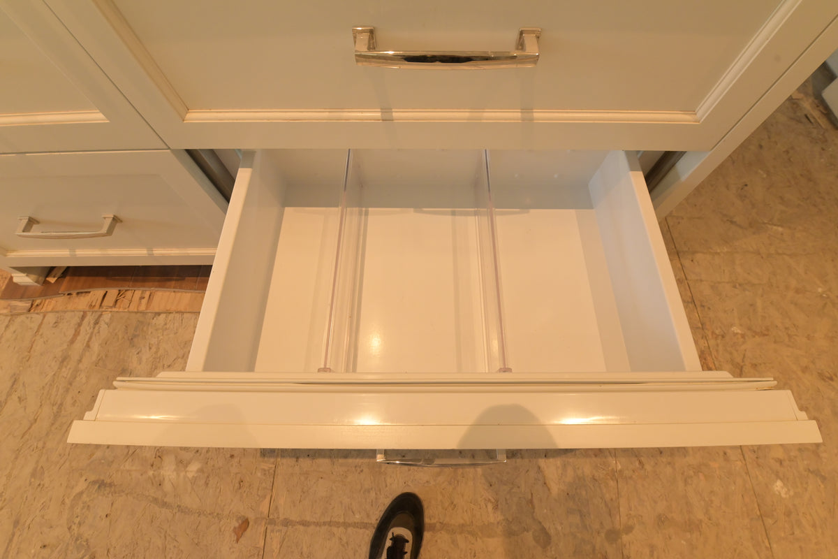 "The Blenheim" Transitional White Kitchen with Island & Sub-Zero Refrigerators