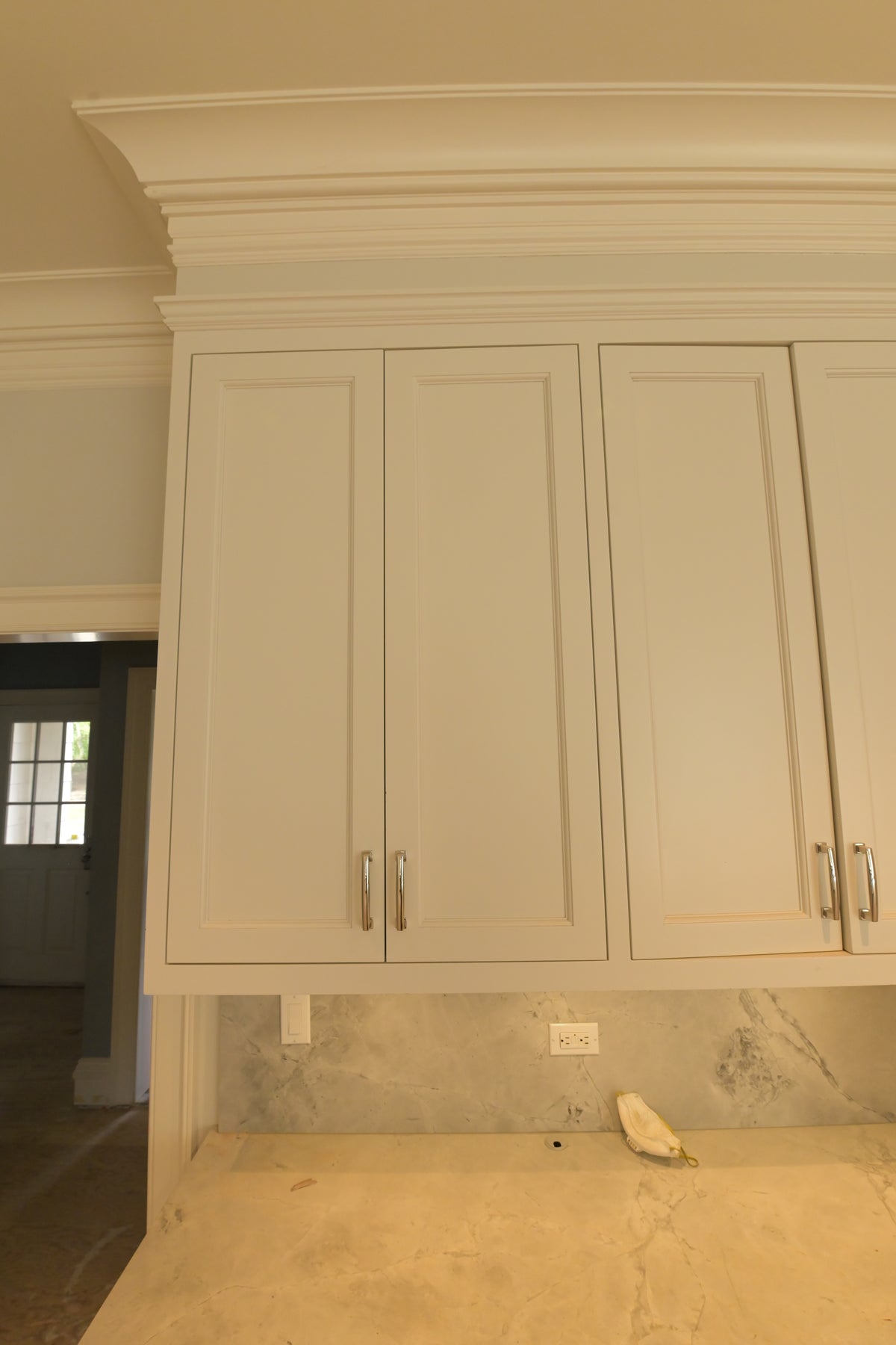 "The Blenheim" Transitional White Kitchen with Island & Sub-Zero Refrigerators