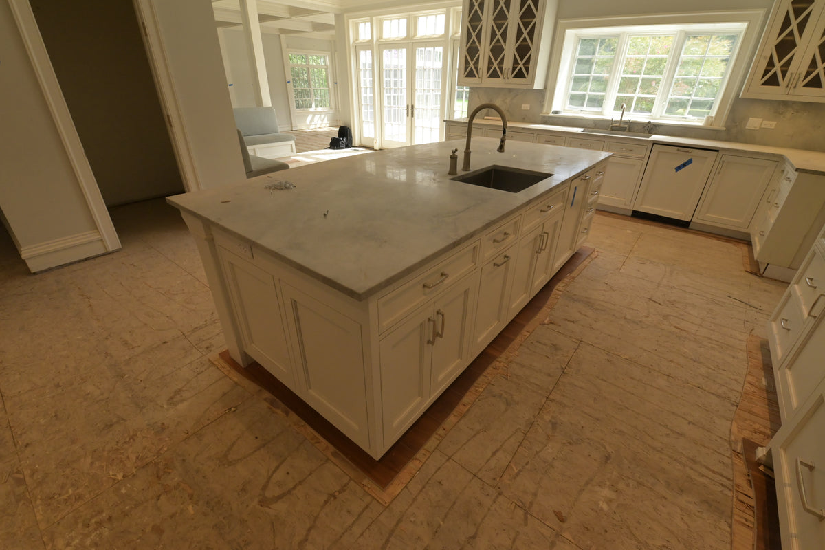 "The Blenheim" Transitional White Kitchen with Island & Sub-Zero Refrigerators