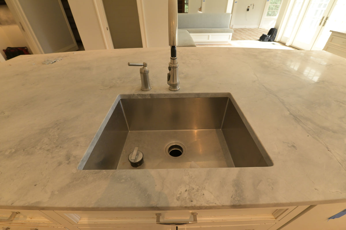 "The Blenheim" Transitional White Kitchen with Island & Sub-Zero Refrigerators
