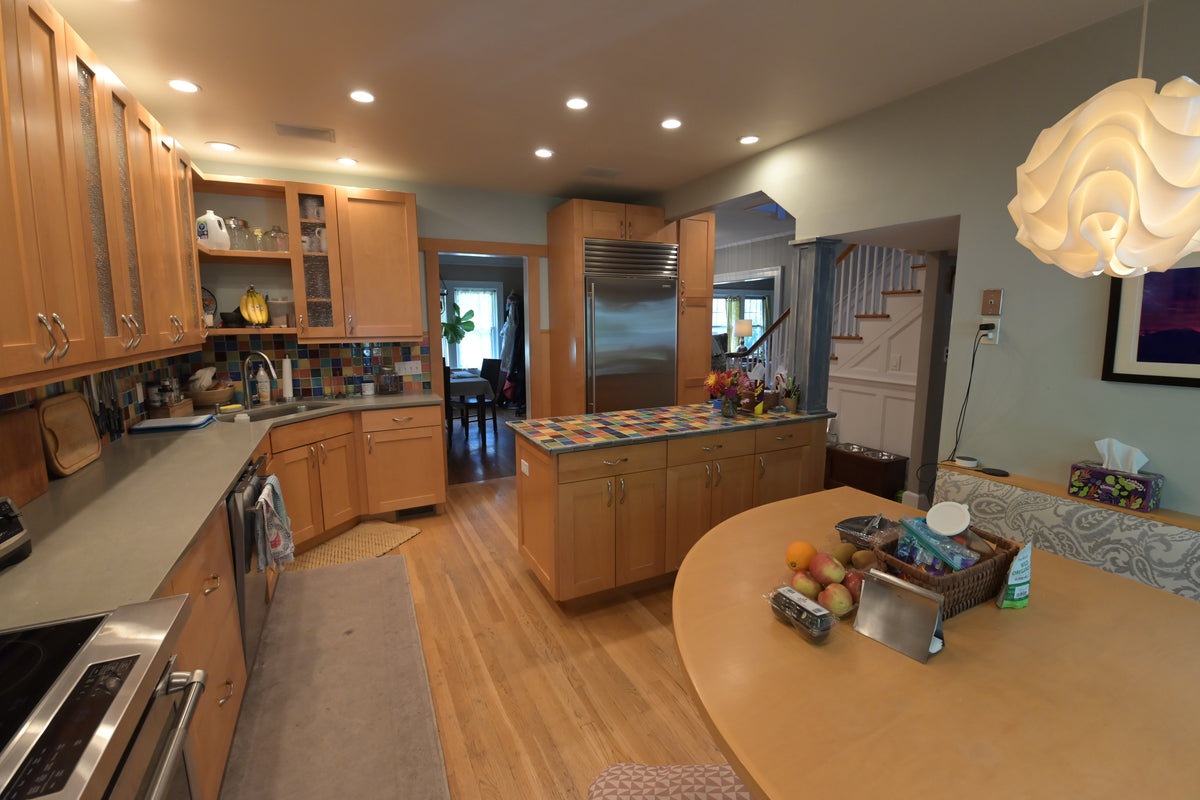 Millennia Transitional Craftsman Shaker Kitchen with 36" Sub-Zero Refrigerator