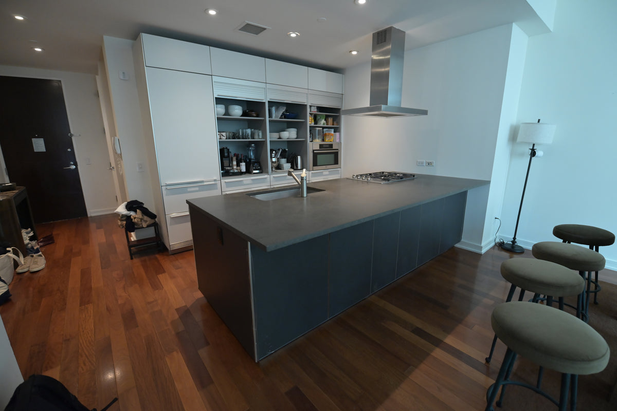 Bulthaup Modern Gray & White Kitchen with Miele Appliances