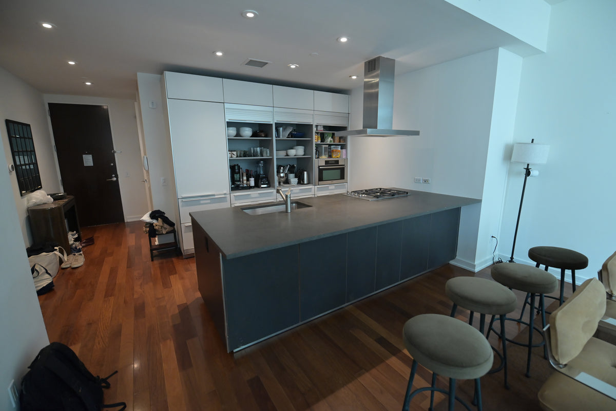Bulthaup Modern Gray & White Kitchen with Miele Appliances