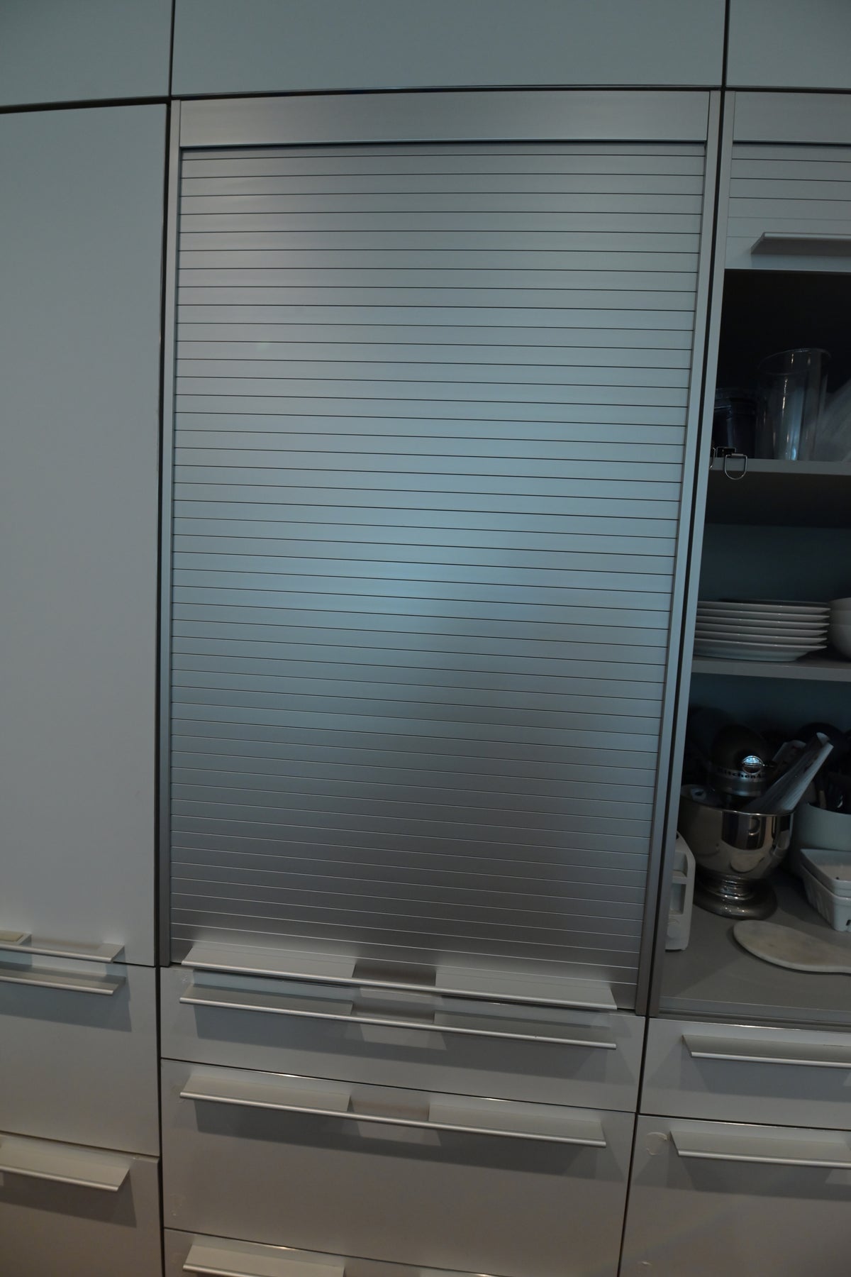 Bulthaup Modern Gray & White Kitchen with Miele Appliances