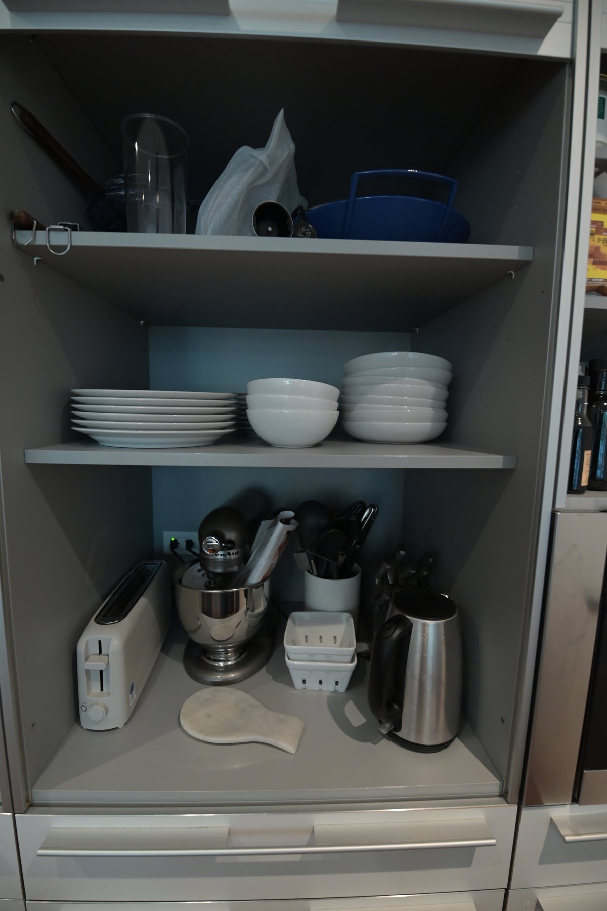 Bulthaup Modern Gray & White Kitchen with Miele Appliances