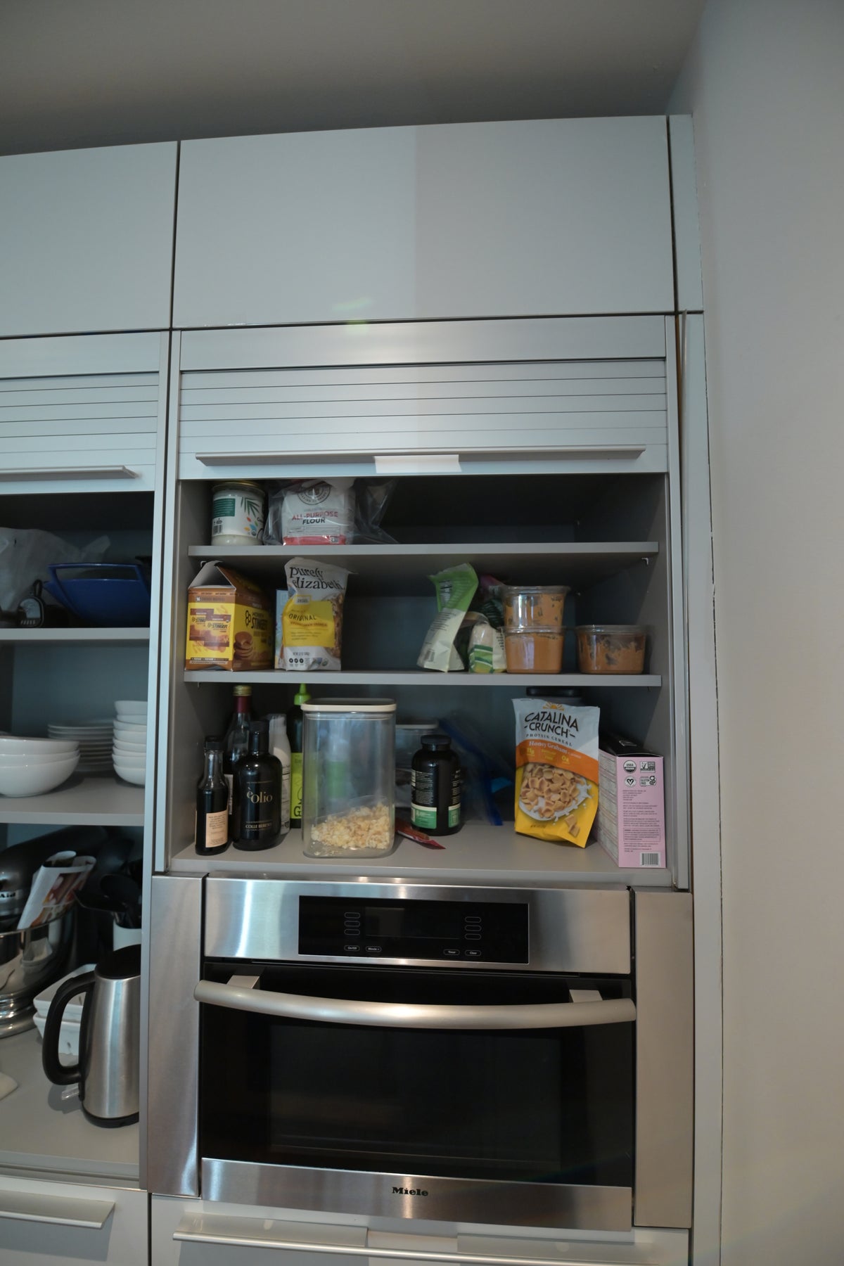 Bulthaup Modern Gray & White Kitchen with Miele Appliances
